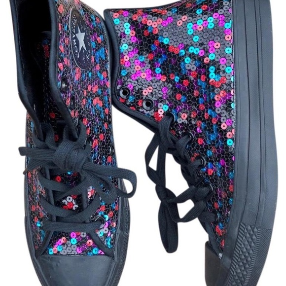 Converse Chuck Taylor All Star Hi Sequin Shoes - Picture 3 of 6